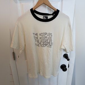 The Kooples Cream Graphic Ringer Tee with Black Trim